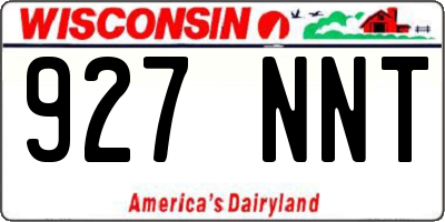 WI license plate 927NNT