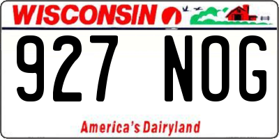 WI license plate 927NOG
