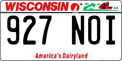 WI license plate 927NOI