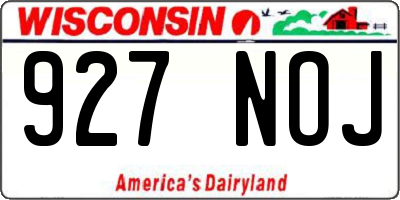 WI license plate 927NOJ