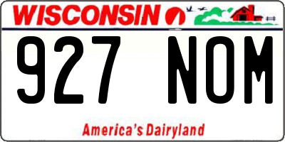 WI license plate 927NOM