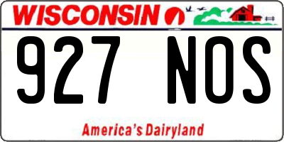 WI license plate 927NOS