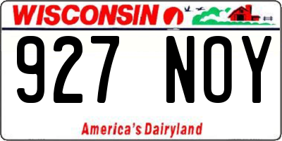 WI license plate 927NOY