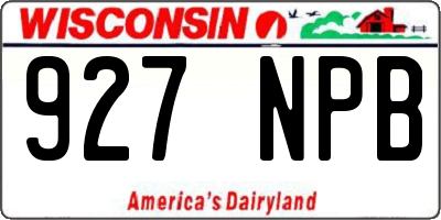 WI license plate 927NPB
