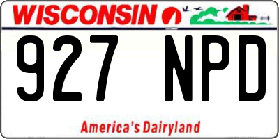 WI license plate 927NPD