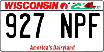 WI license plate 927NPF
