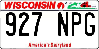 WI license plate 927NPG