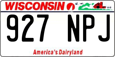 WI license plate 927NPJ