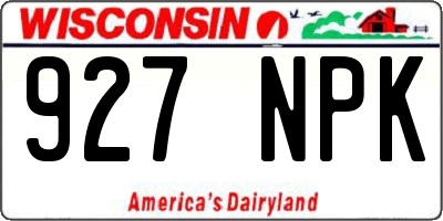 WI license plate 927NPK