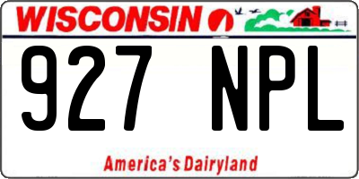 WI license plate 927NPL