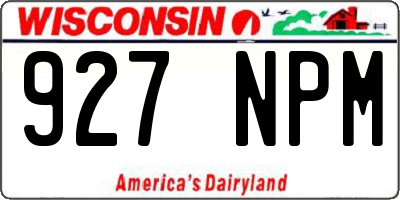 WI license plate 927NPM