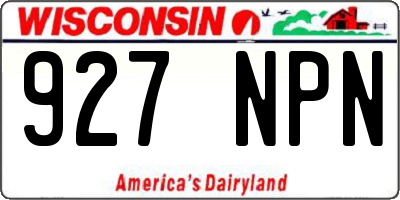 WI license plate 927NPN