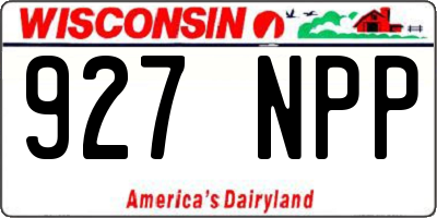 WI license plate 927NPP