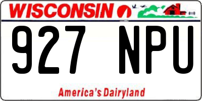 WI license plate 927NPU