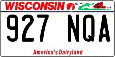 WI license plate 927NQA