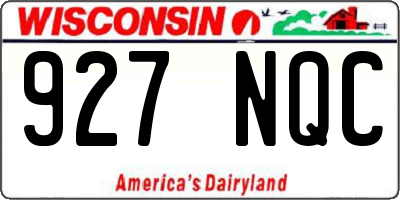 WI license plate 927NQC