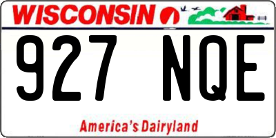 WI license plate 927NQE