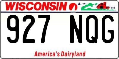 WI license plate 927NQG