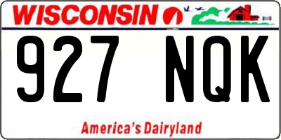 WI license plate 927NQK