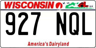 WI license plate 927NQL
