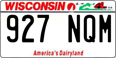 WI license plate 927NQM