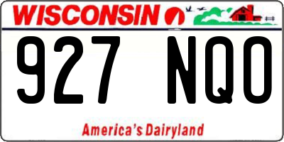 WI license plate 927NQO