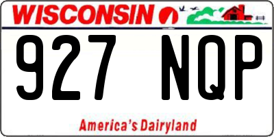 WI license plate 927NQP