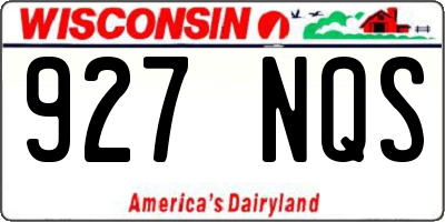 WI license plate 927NQS
