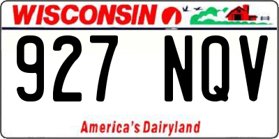 WI license plate 927NQV