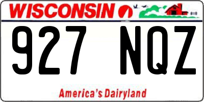 WI license plate 927NQZ