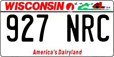 WI license plate 927NRC