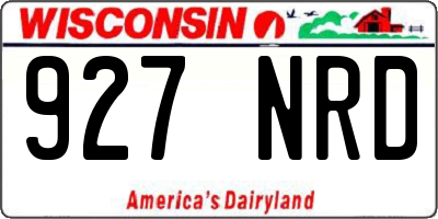 WI license plate 927NRD