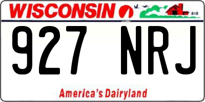 WI license plate 927NRJ