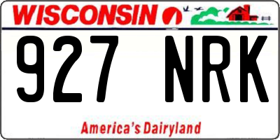 WI license plate 927NRK