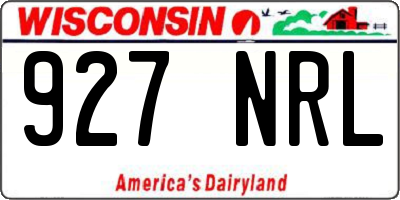 WI license plate 927NRL