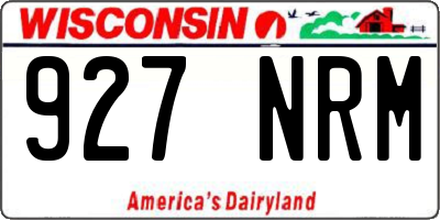 WI license plate 927NRM
