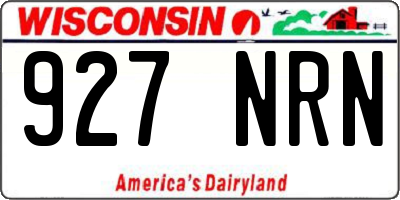 WI license plate 927NRN