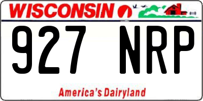 WI license plate 927NRP