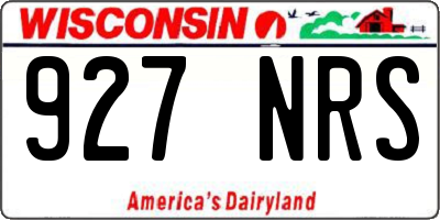 WI license plate 927NRS