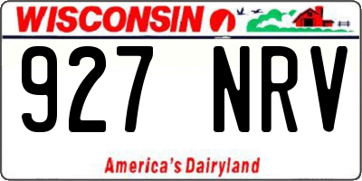 WI license plate 927NRV