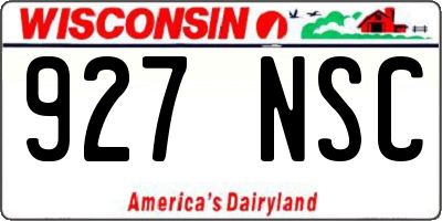 WI license plate 927NSC