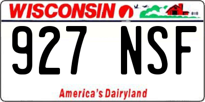 WI license plate 927NSF