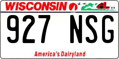 WI license plate 927NSG