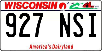 WI license plate 927NSI