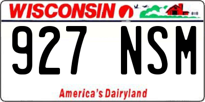 WI license plate 927NSM