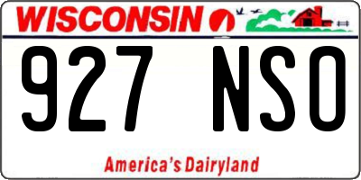 WI license plate 927NSO