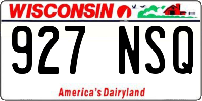 WI license plate 927NSQ