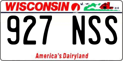 WI license plate 927NSS