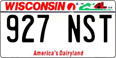 WI license plate 927NST