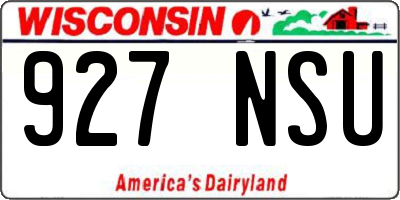 WI license plate 927NSU